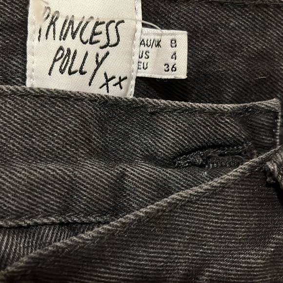 HOLLY ASYMMETRIC RIPPED LEG JEANS BLACK DENIM
 US 4 - Picture 6 of 8